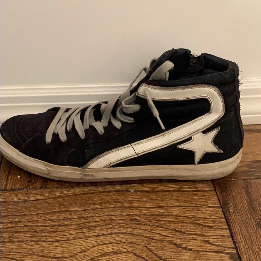 Distressed Black/Gray Golden Goose High Top